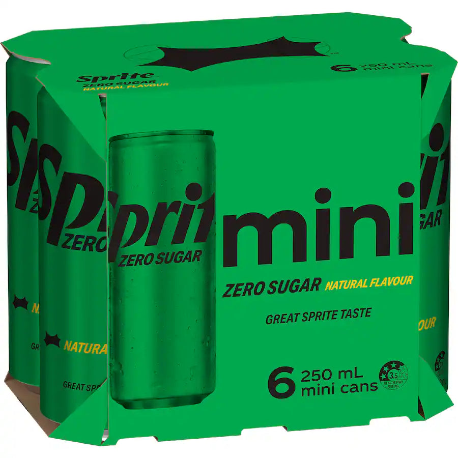 Sprite zero mini cans 4 x 6pk 250ml (24pk)
