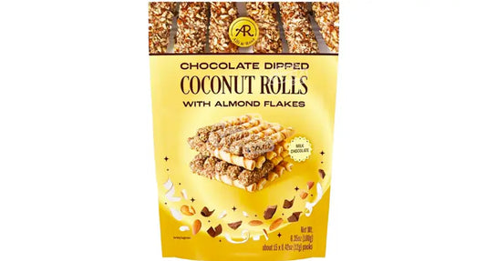 alli & rose chocolate coconut rolls with almond flake 180g