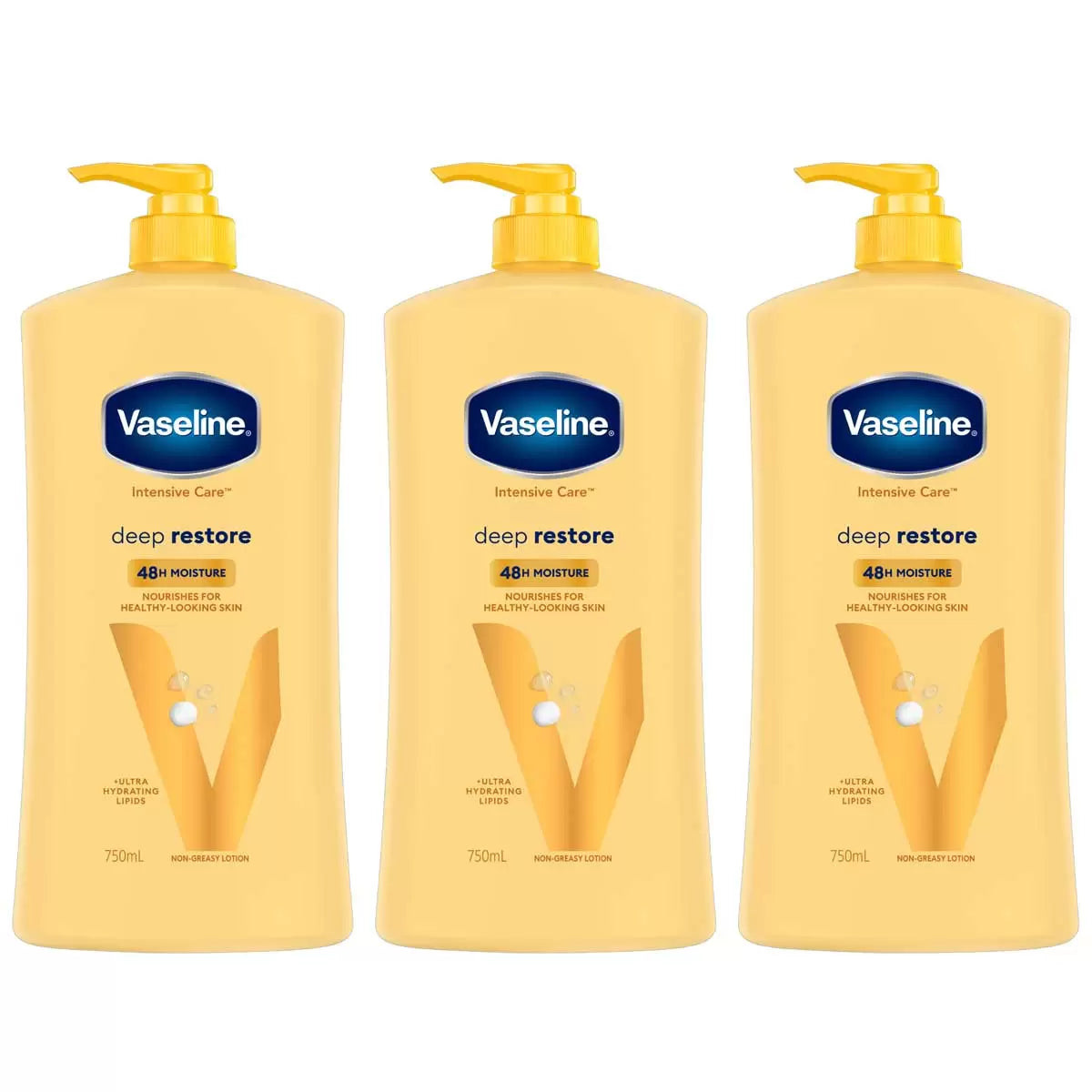 Vaseline Intensive Care Deep Restore Body Lotion 3x750ml