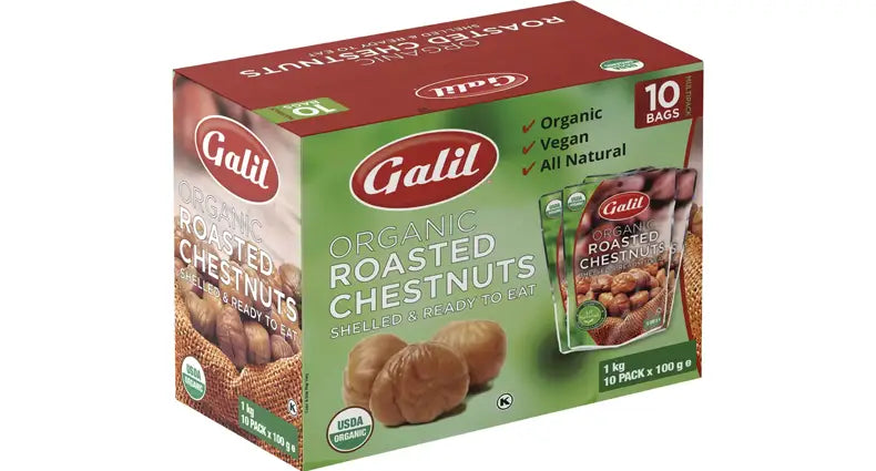 Galil organic roasted chestnuts 10 x 100g