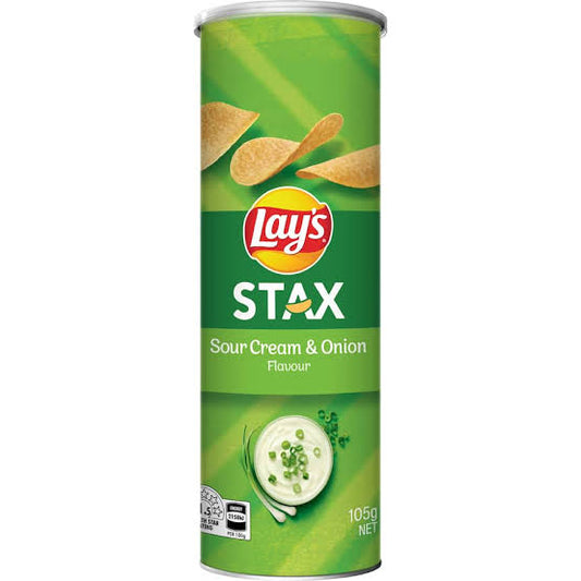 Lays stax sour cream & chives 12 x 105g