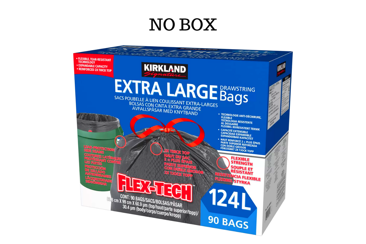 Kirkland Signature drawstring trash bags 90CT/124L bin