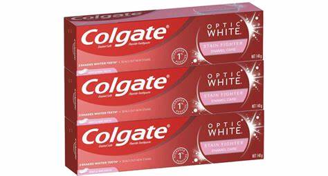 Colgate optic white enamel white toothpaste 3x140g