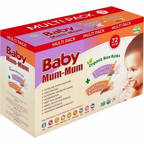 Baby mum-mum organic rice rusks mixed 4x36g
