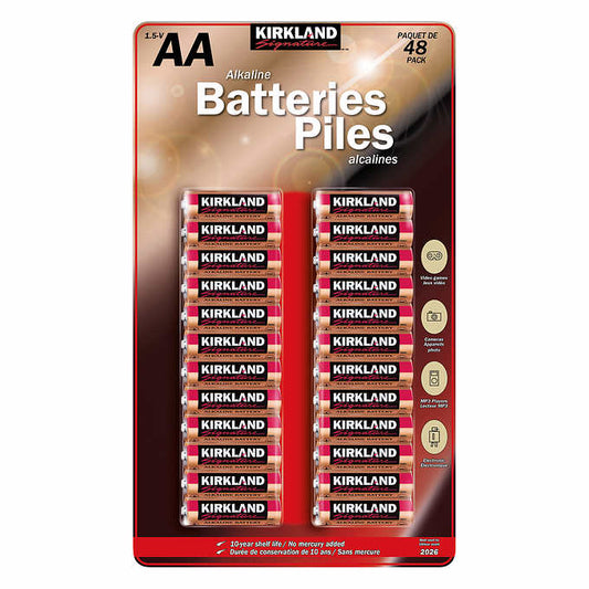 Kirkland signature alkaline batteries AA 48pk