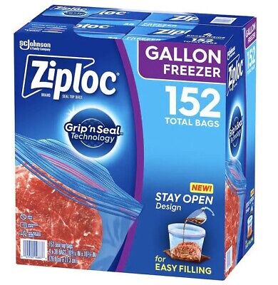 Ziploc heavy duty freezer bags 152CT/3.78L size